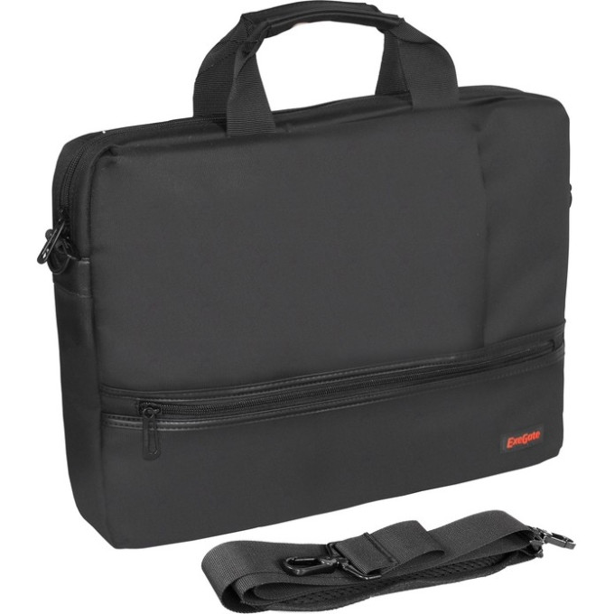 Сумка EXEGATE BUSINESSPRO EСС-115 BLACK, water resistant, черная, водоотталкивающий полиэстер, 15,6